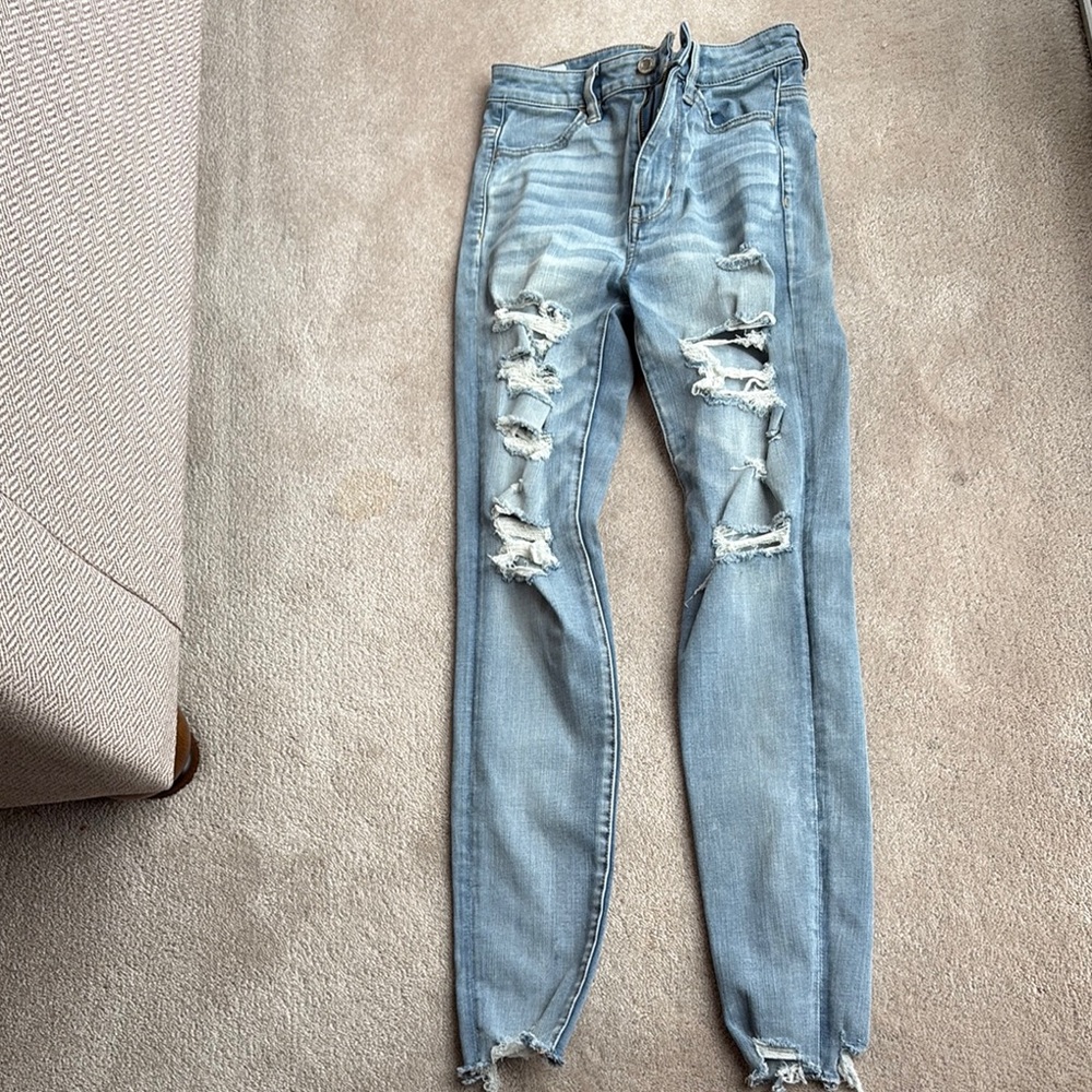 Light Blue Distressed Women's Jeans